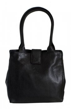 Red Dog black leather handbag